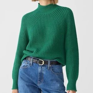 Jcrew Roll Neck Relaxed Cotton Sweater